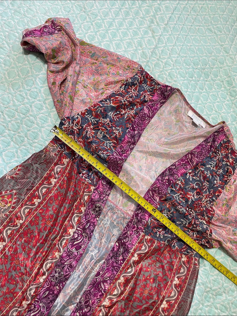 patchwork open front kimono jacket - Picture 4 of 5